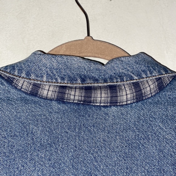 Vintage Levi's Trucker Flannel Lined Denim Blue Jean Jacket-100% Cotton USA Sz L - Picture 13 of 16